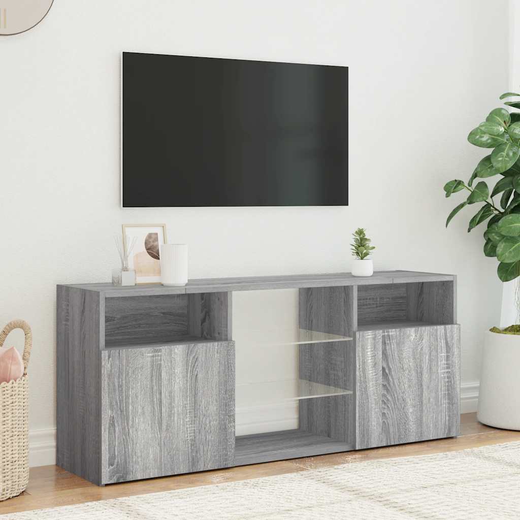 TV Cabinet with LED Lights Grey Sonoma 120x30x50 cm