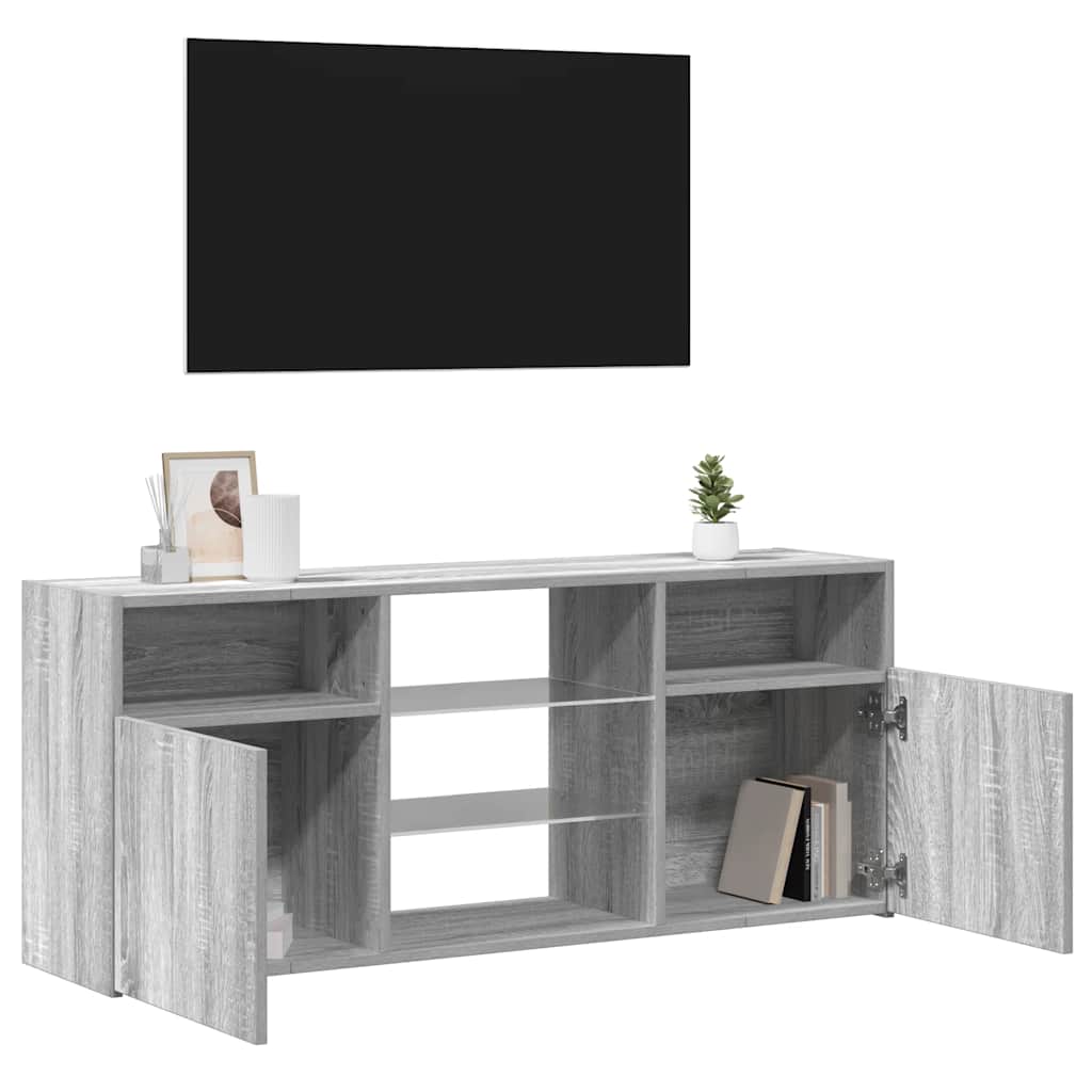TV Cabinet with LED Lights Grey Sonoma 120x30x50 cm