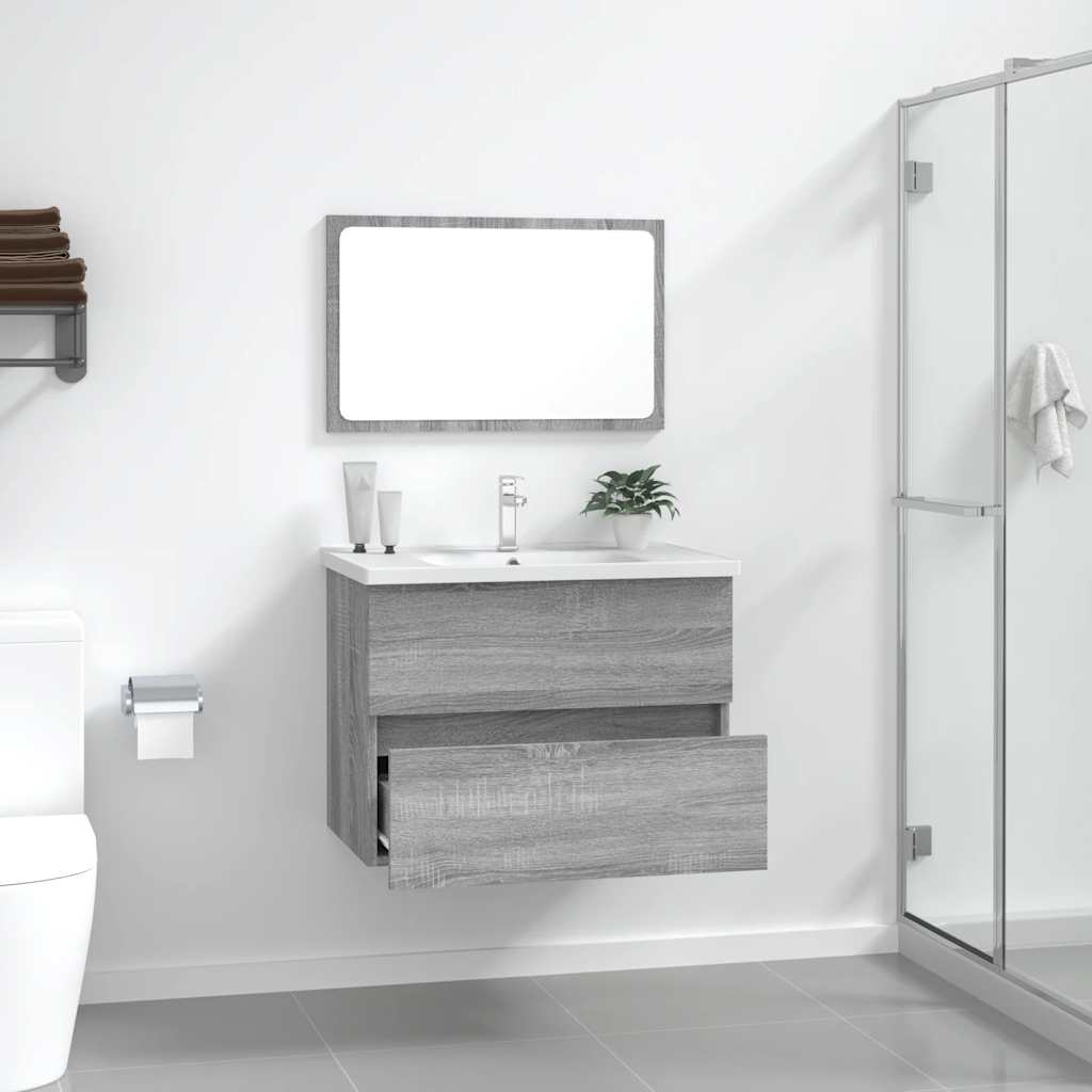 2-Piece Grey Sonoma Bathroom Set - Engineered Wood