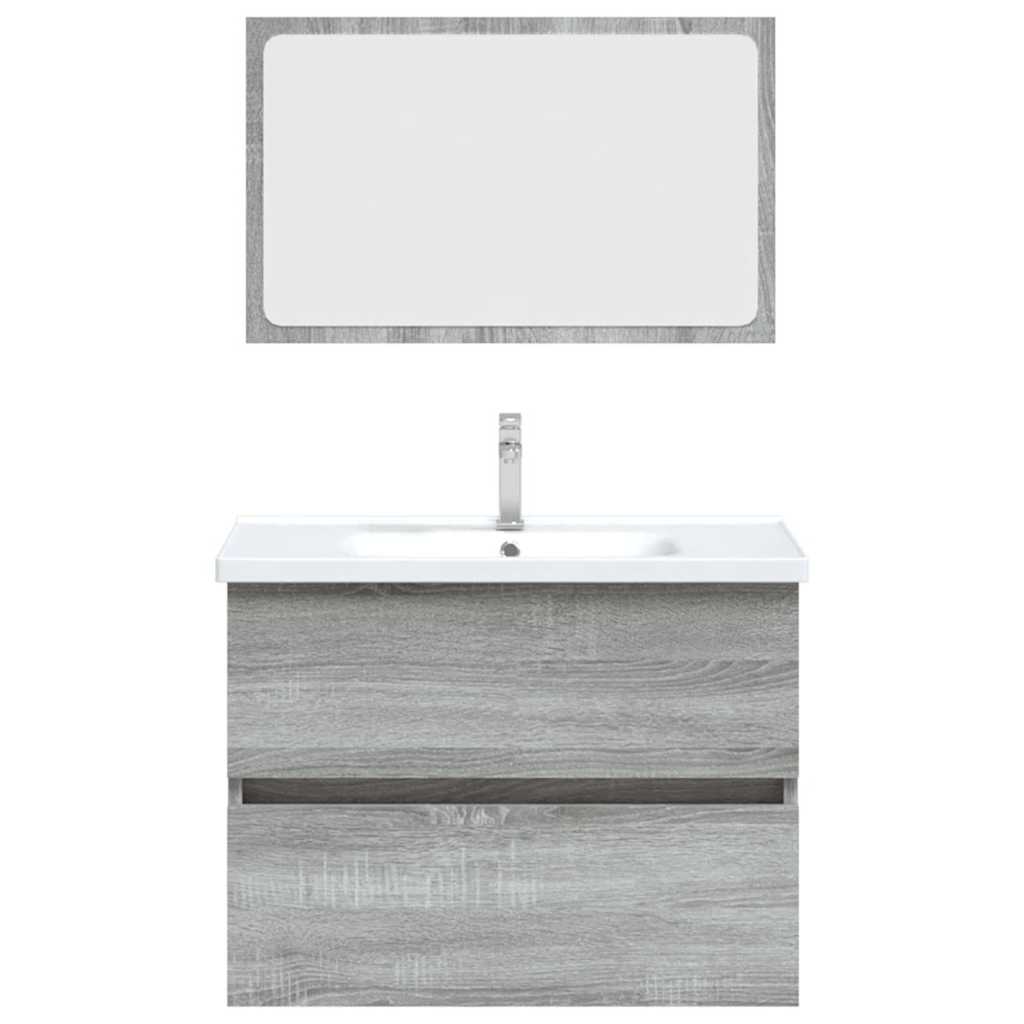 2-Piece Grey Sonoma Bathroom Set - Engineered Wood