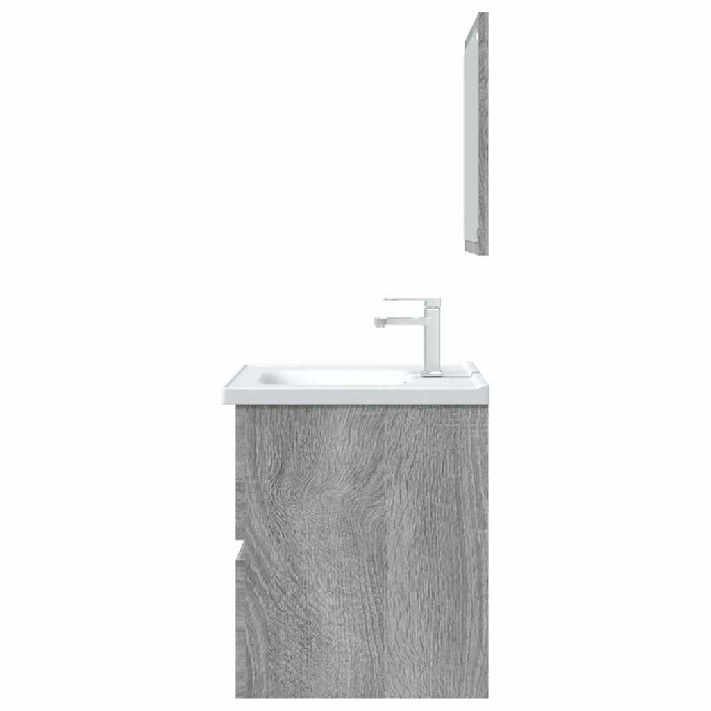 2-Piece Grey Sonoma Bathroom Set - Engineered Wood