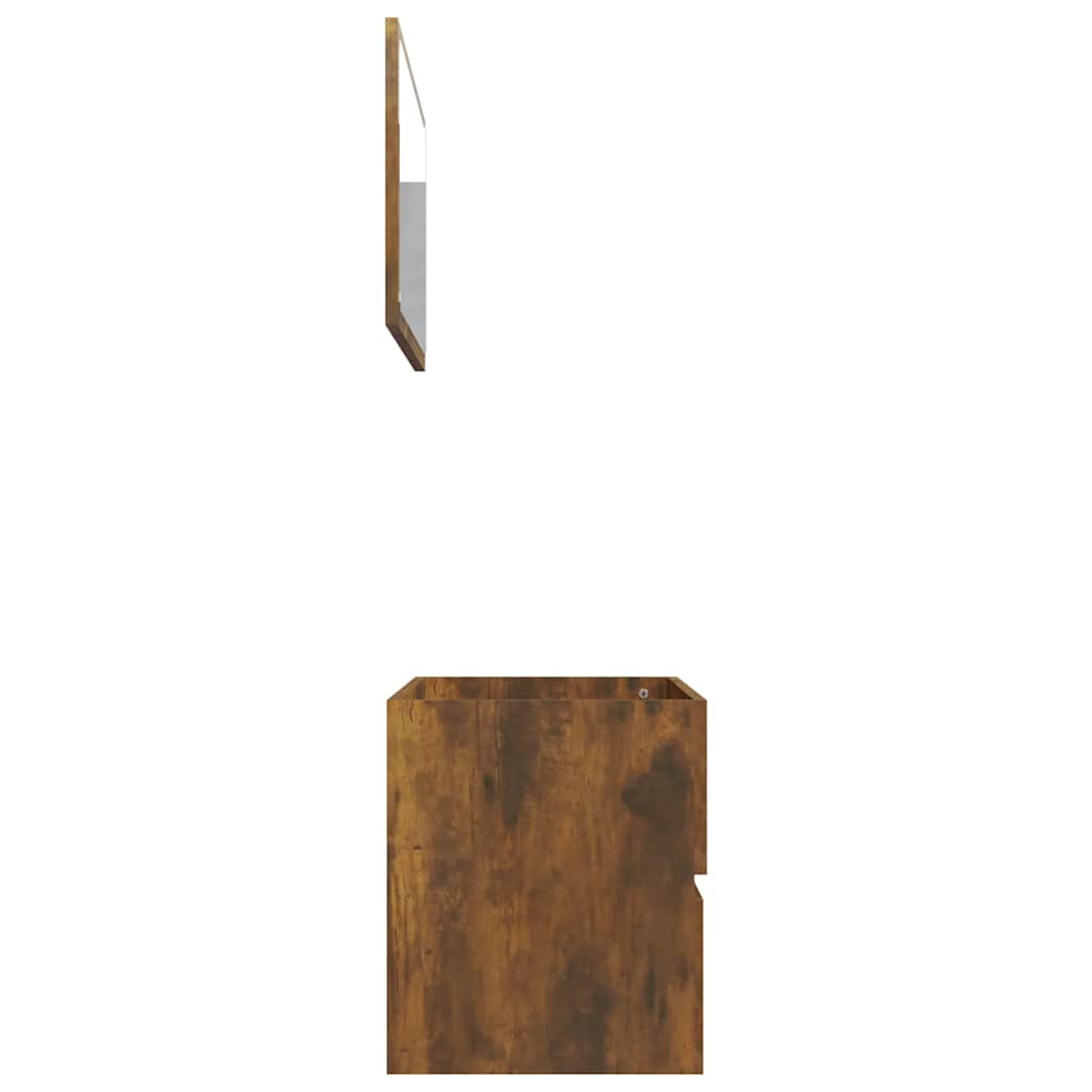2-Piece Smoked Oak Bathroom Set - Engineered Wood