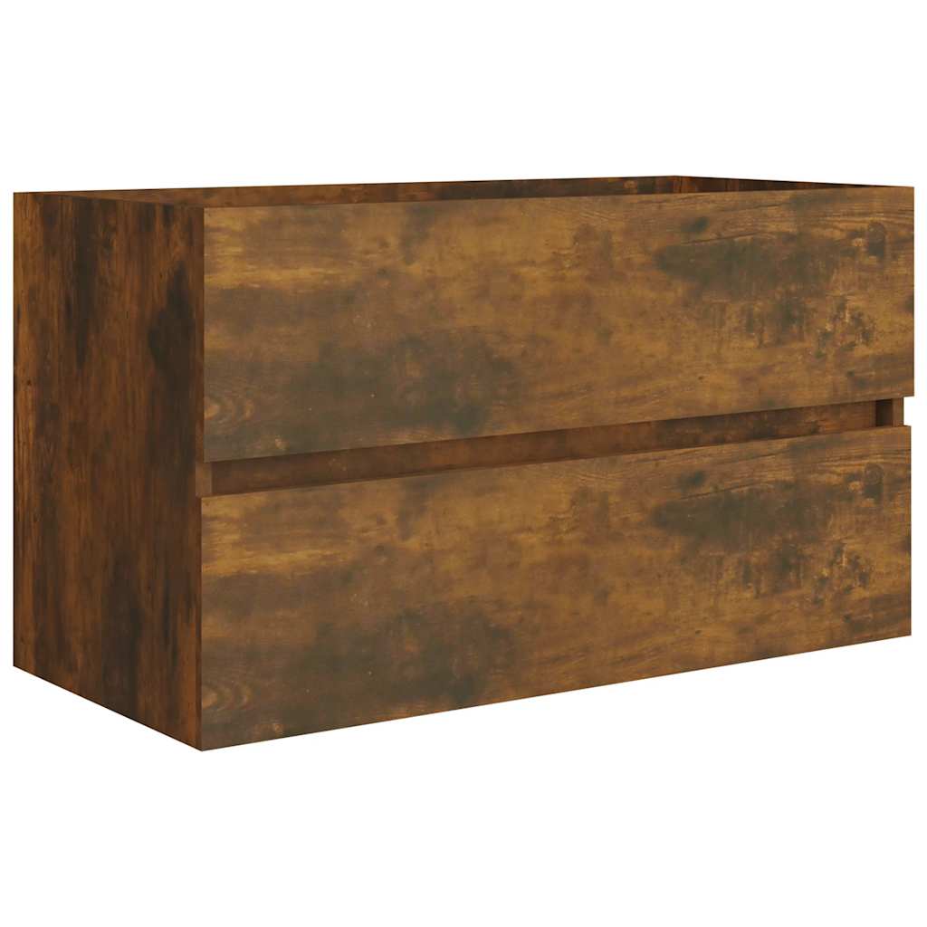 2-Piece Smoked Oak Bathroom Set - Engineered Wood