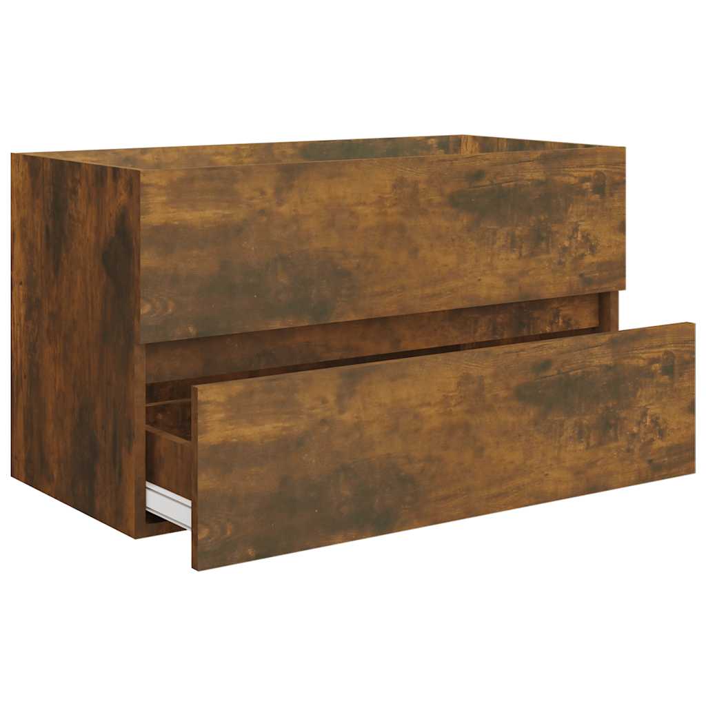 2-Piece Smoked Oak Bathroom Set - Engineered Wood