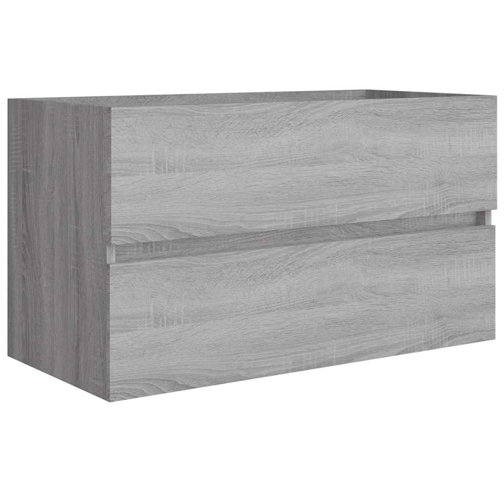 2-Piece Sonoma Grey Bathroom Set - Engineered Wood