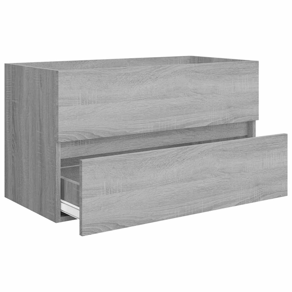 2-Piece Sonoma Grey Bathroom Set - Engineered Wood