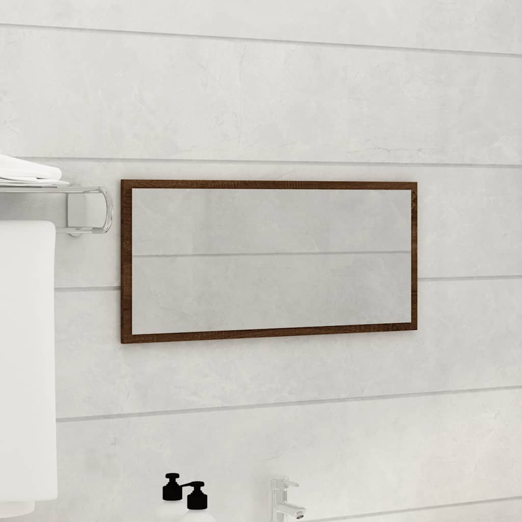2-Piece Brown Oak Engineered Wood Bathroom Set