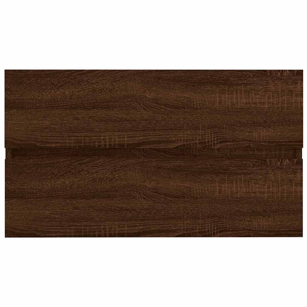 2-Piece Brown Oak Engineered Wood Bathroom Set