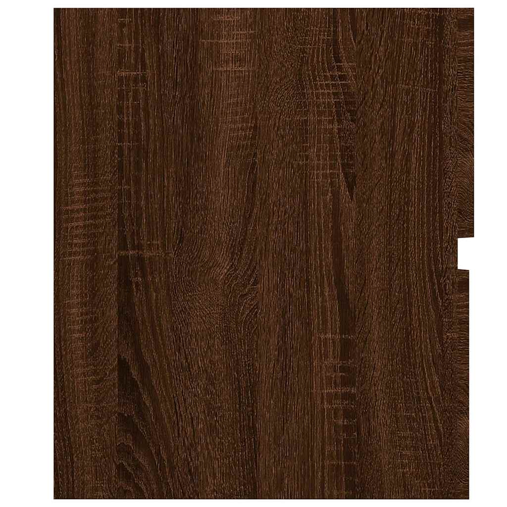 2-Piece Brown Oak Engineered Wood Bathroom Set