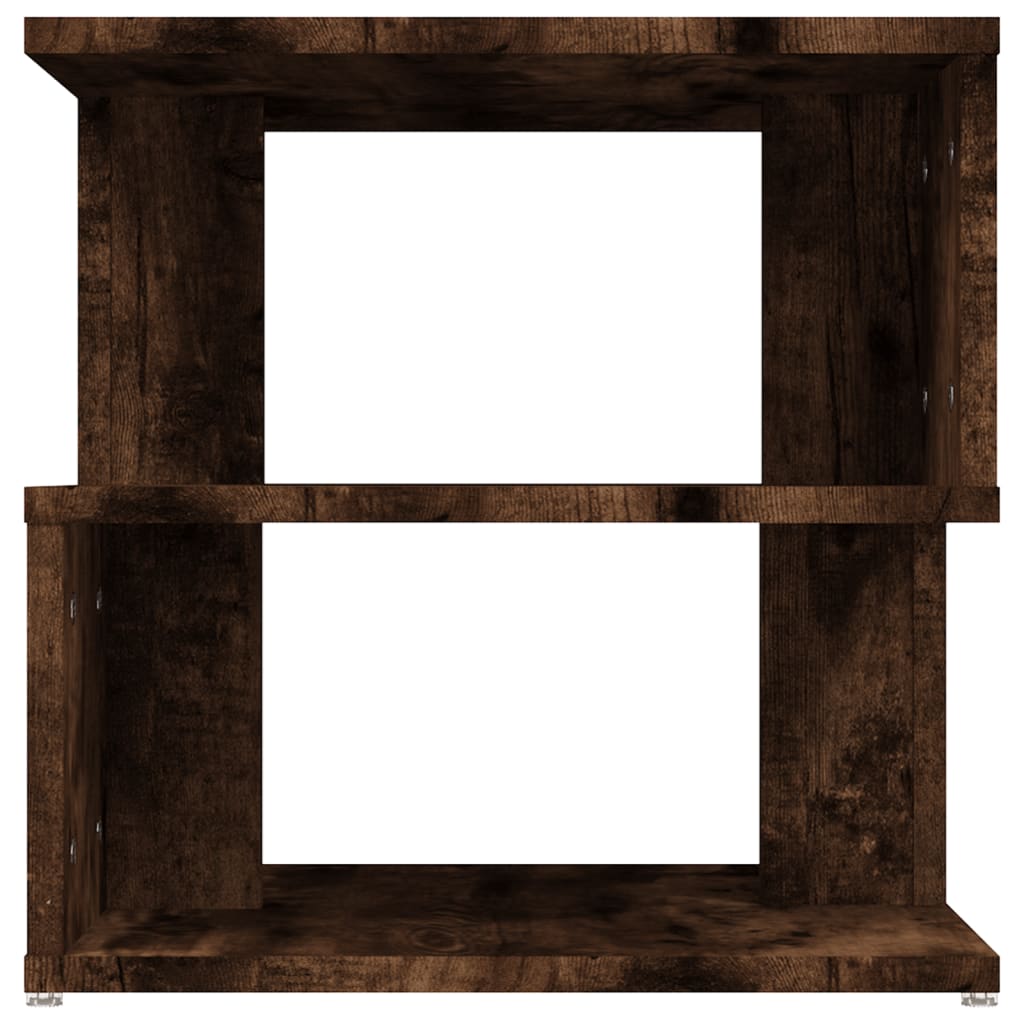 Smoked Oak Engineered Wood Side Table - 40x40 cm