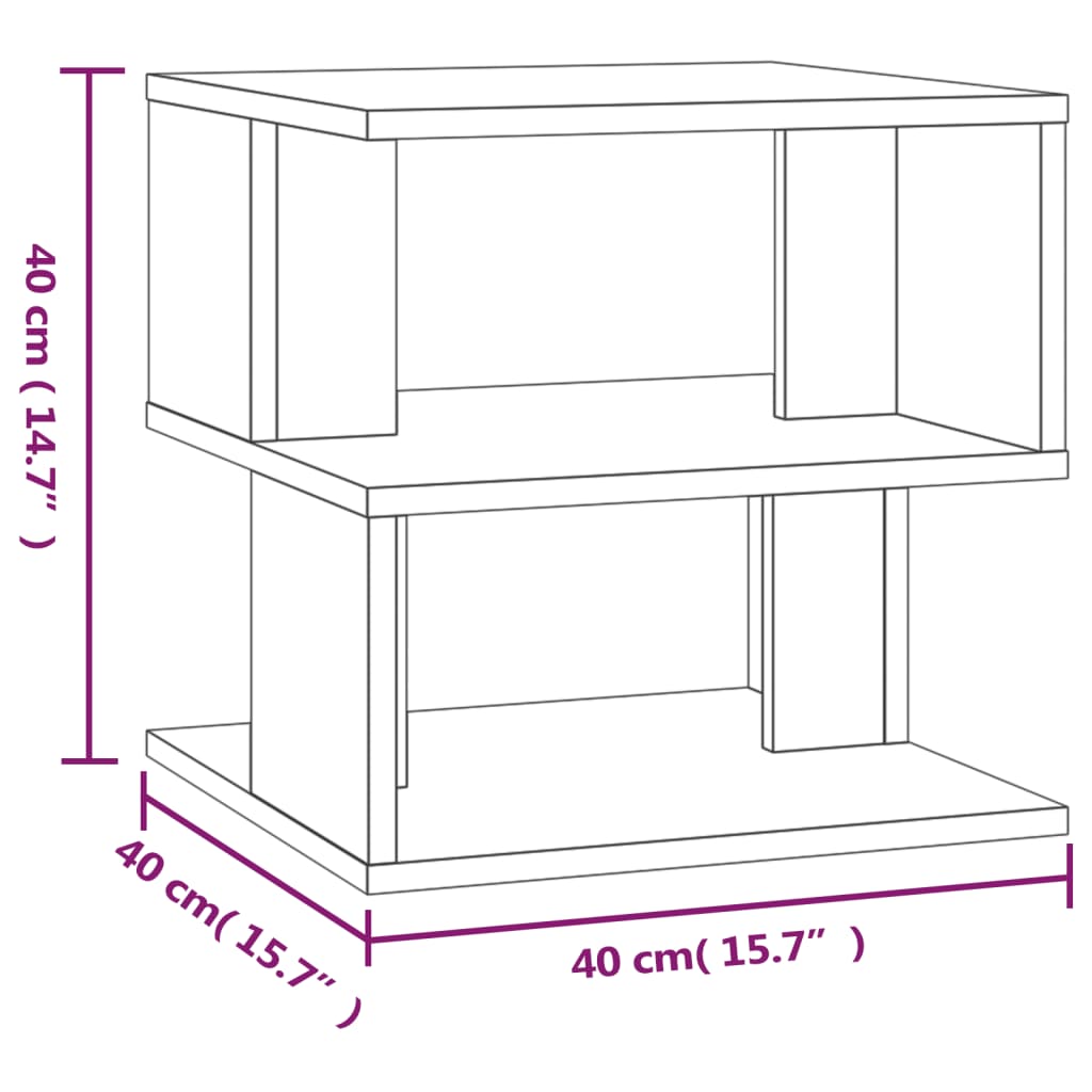 Sonoma Grey Side Table - 40x40 cm Engineered Wood