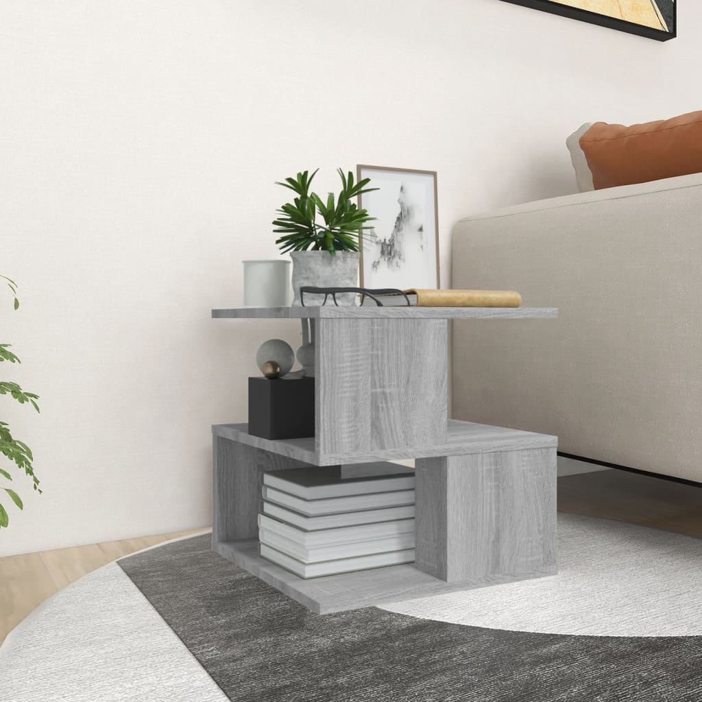 Sonoma Grey Side Table - 40x40 cm Engineered Wood
