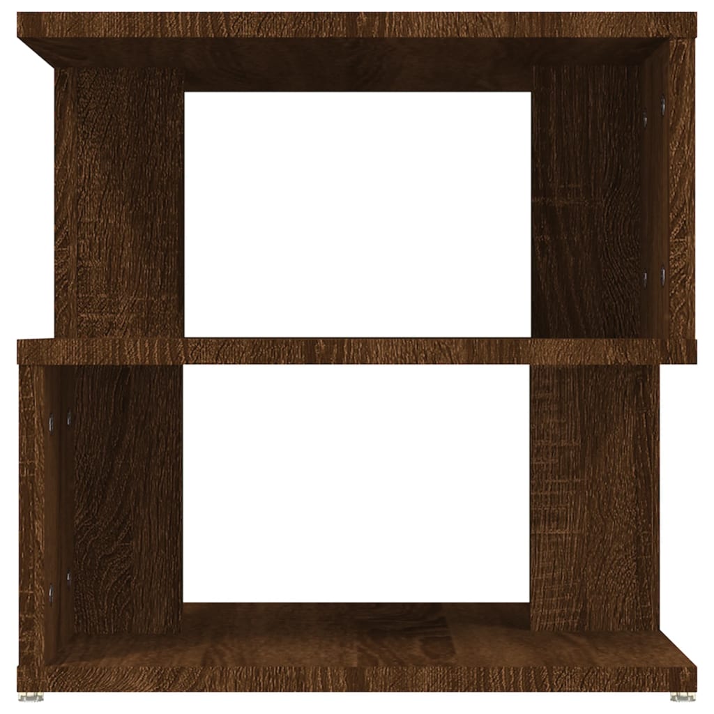 Compact Brown Oak Side Table - 40x40x40 cm, Engineered Wood