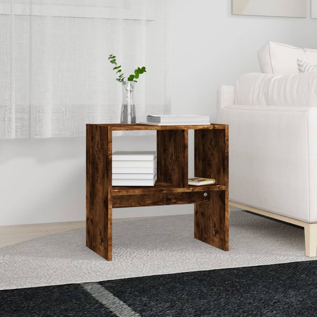 Smoked Oak Side Table 50x30x50 cm - Engineered Wood