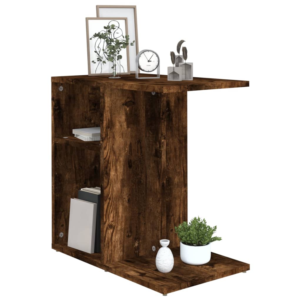 Smoked Oak Side Table 50x30x50 cm - Engineered Wood