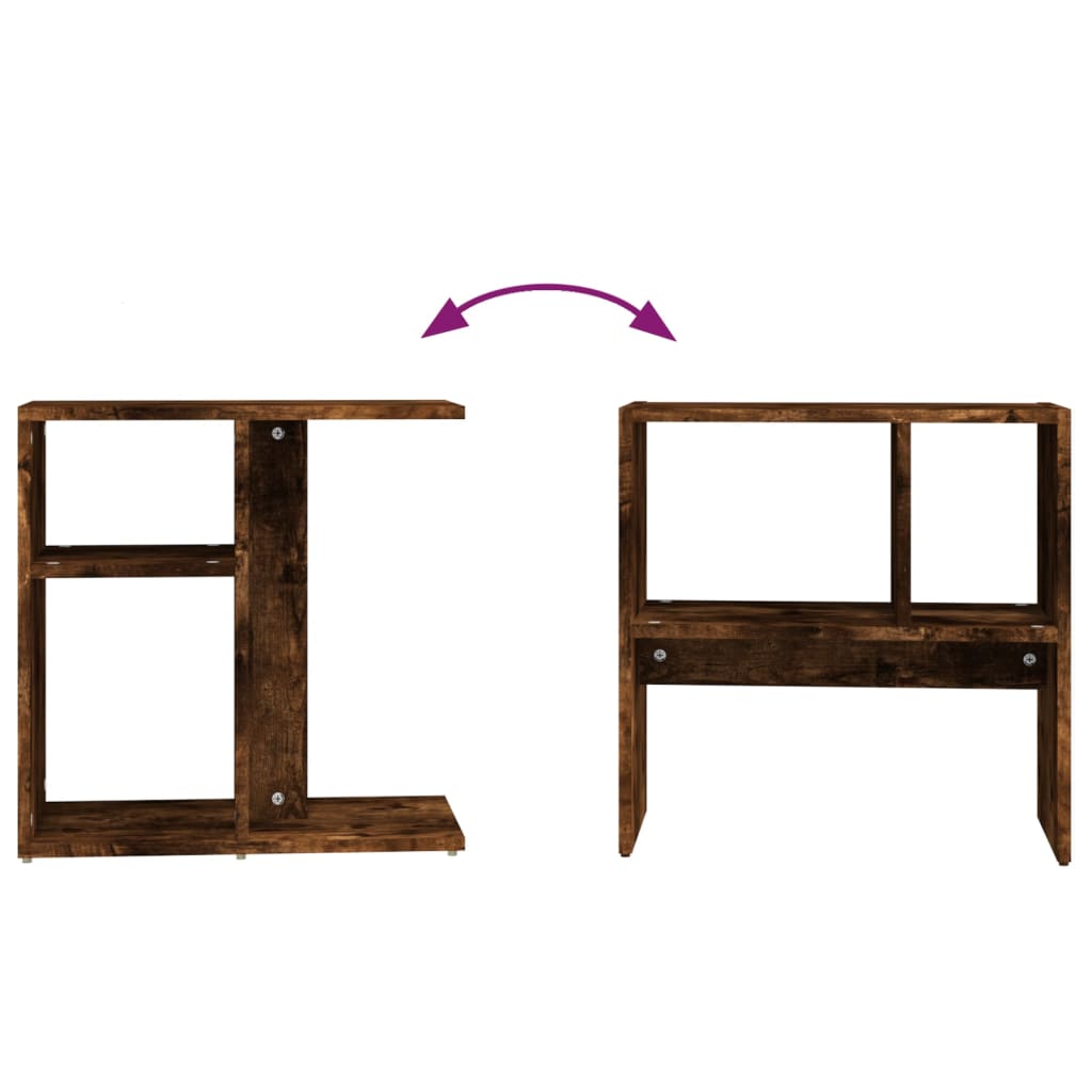 Smoked Oak Side Table 50x30x50 cm - Engineered Wood