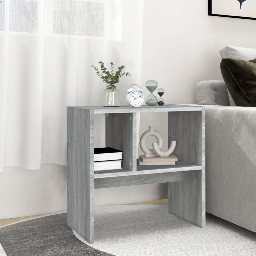 Sonoma Grey Side Table - Engineered Wood 50x30x50 cm