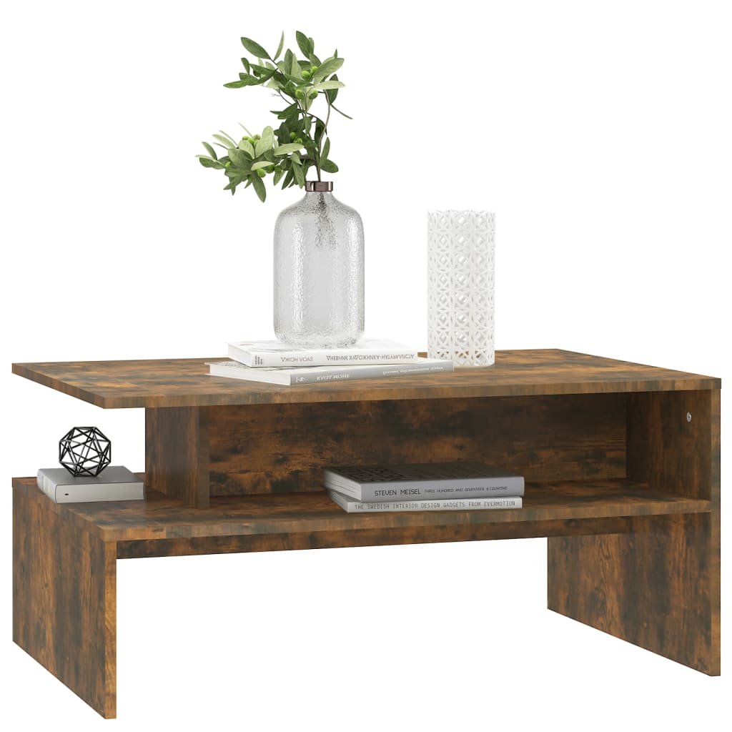Coffee Table Smoked Oak 90x60x42,5 cm Engineered Wood