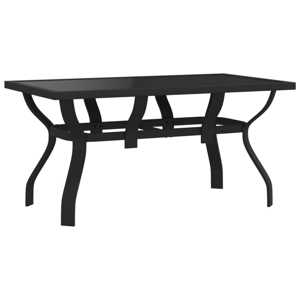 5 Piece Garden Dining Set Black