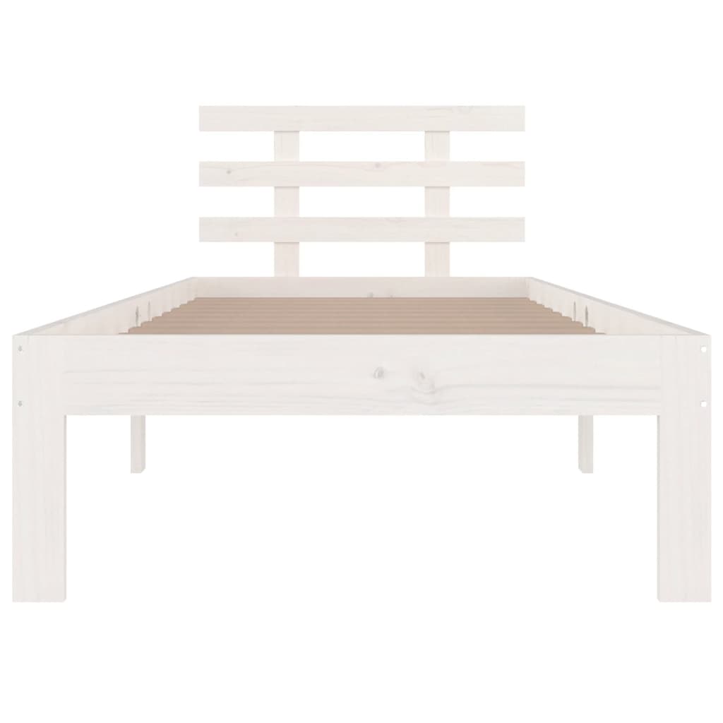 White Solid Wood Bed Frame 100x200 cm - No Mattress Included