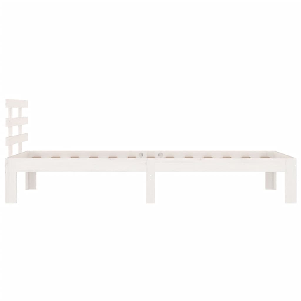 White Solid Wood Bed Frame 100x200 cm - No Mattress Included