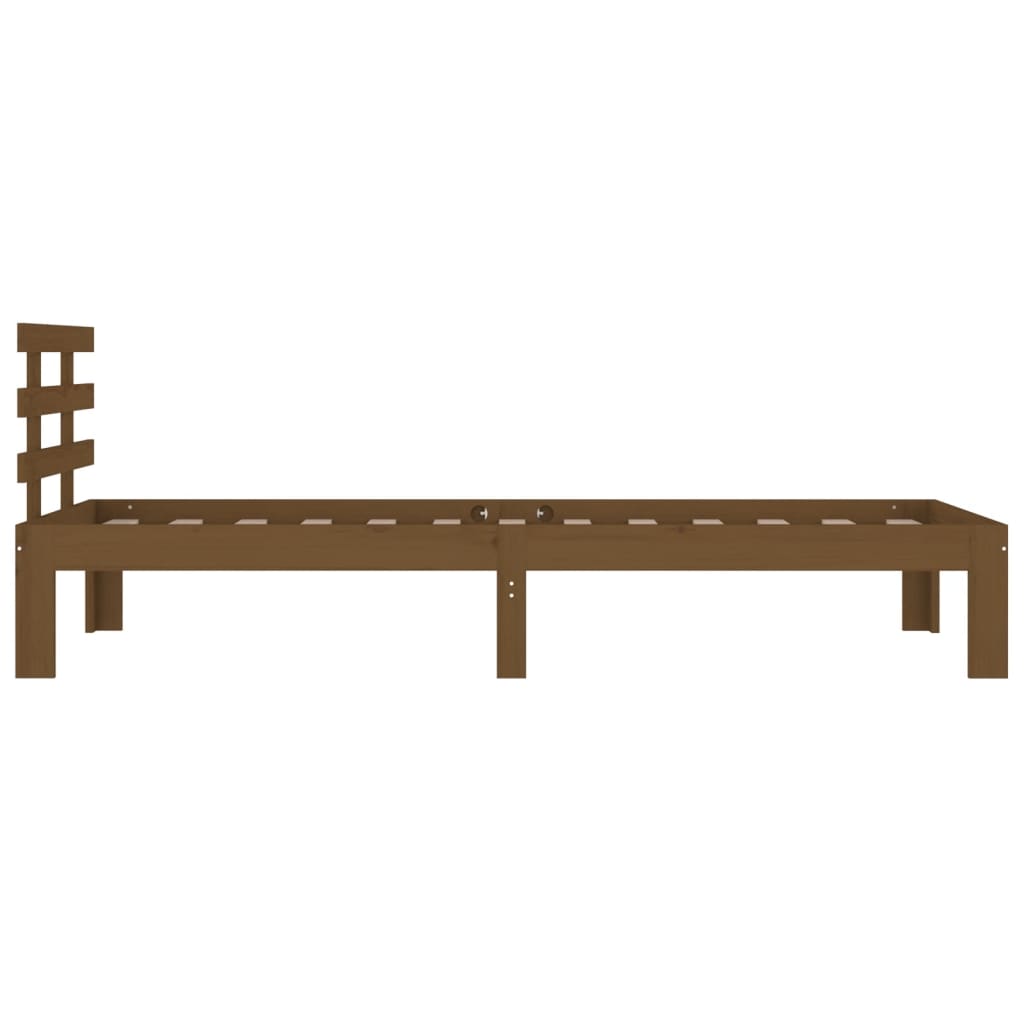 Honey Brown Solid Wood Bed Frame 100x200 cm - No Mattress Included