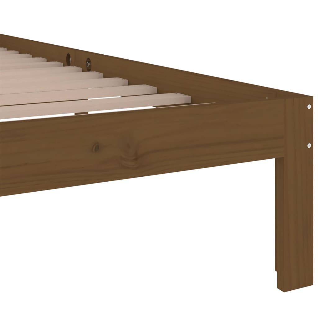 Honey Brown Solid Wood Bed Frame 100x200 cm - No Mattress Included