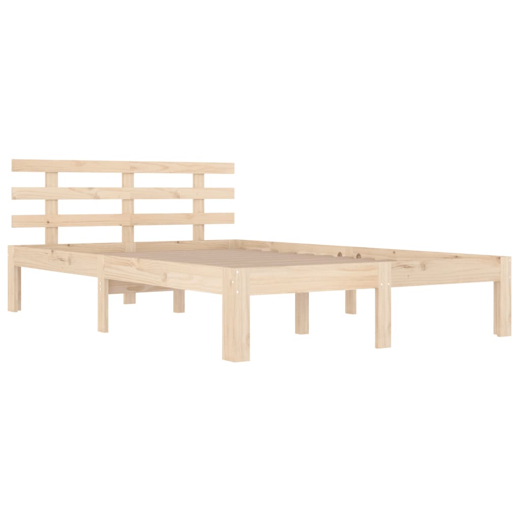 Solid Wood King Size Bed Frame 150x200 cm - No Mattress Included