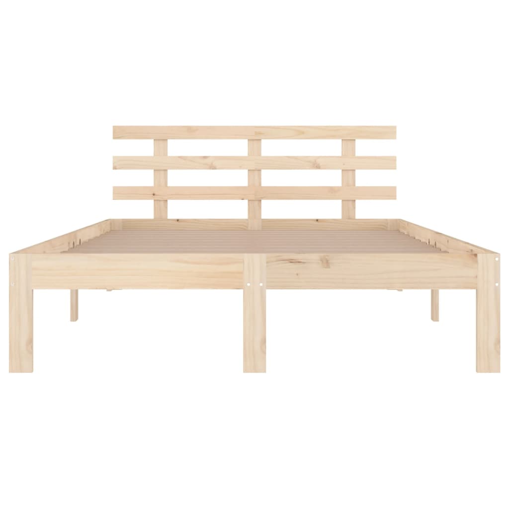 Solid Wood King Size Bed Frame 150x200 cm - No Mattress Included