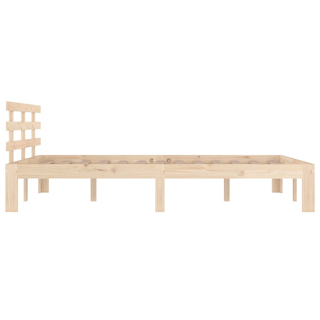 Solid Wood King Size Bed Frame 150x200 cm - No Mattress Included