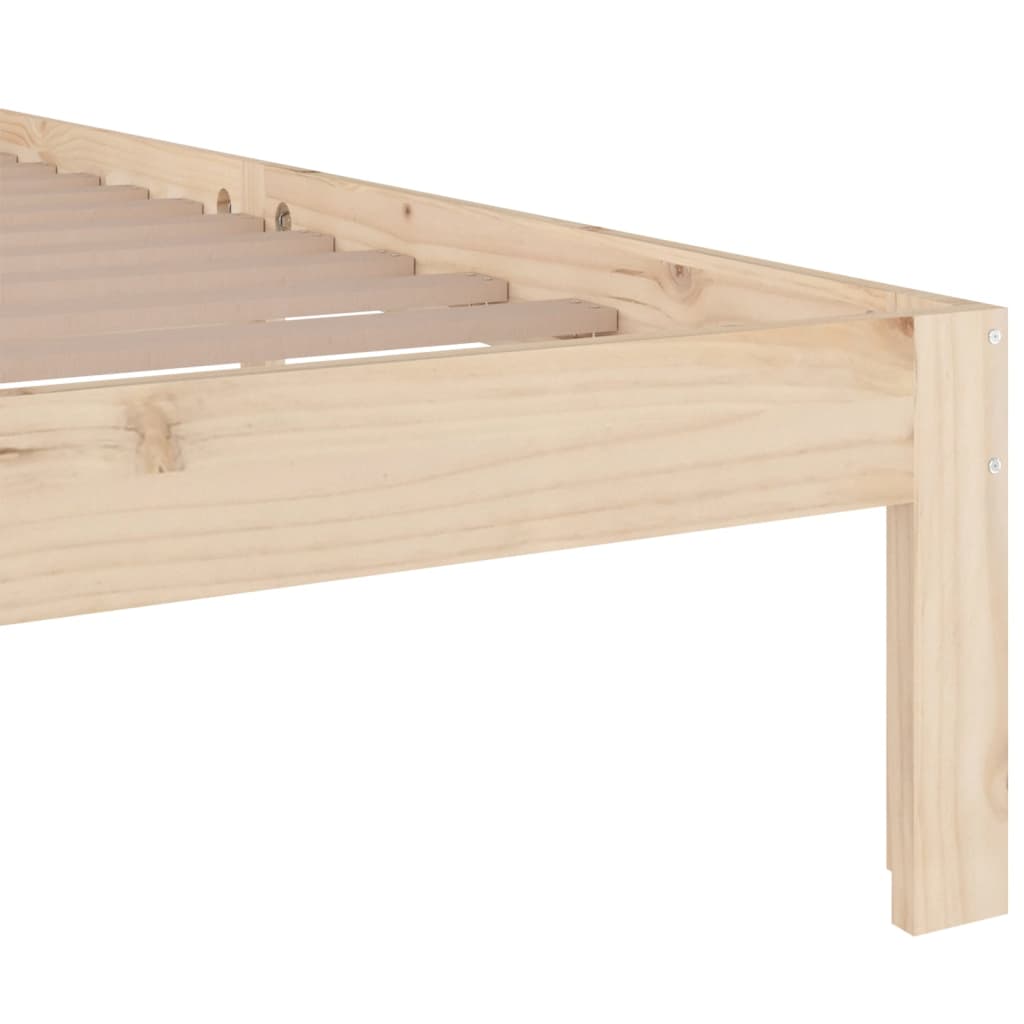 Solid Wood King Size Bed Frame 150x200 cm - No Mattress Included