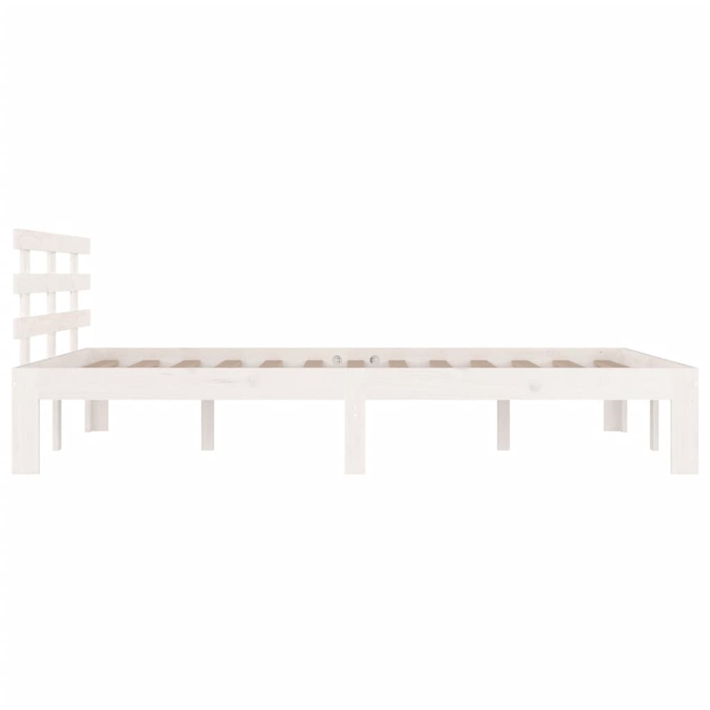 White Solid Wood Bed Frame 160x200 cm - Sturdy & Stylish Design