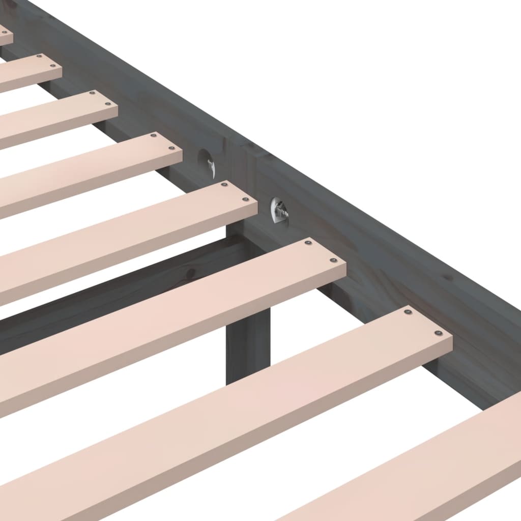 Bed Frame without Mattress Grey Solid Wood 100x200 cm