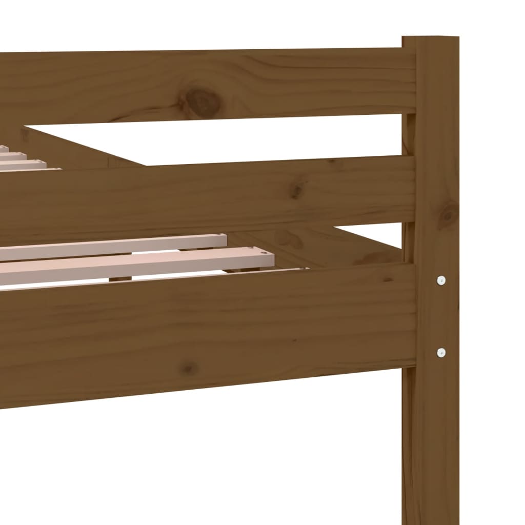 King Size Honey Brown Solid Wood Bed Frame 150x200 cm