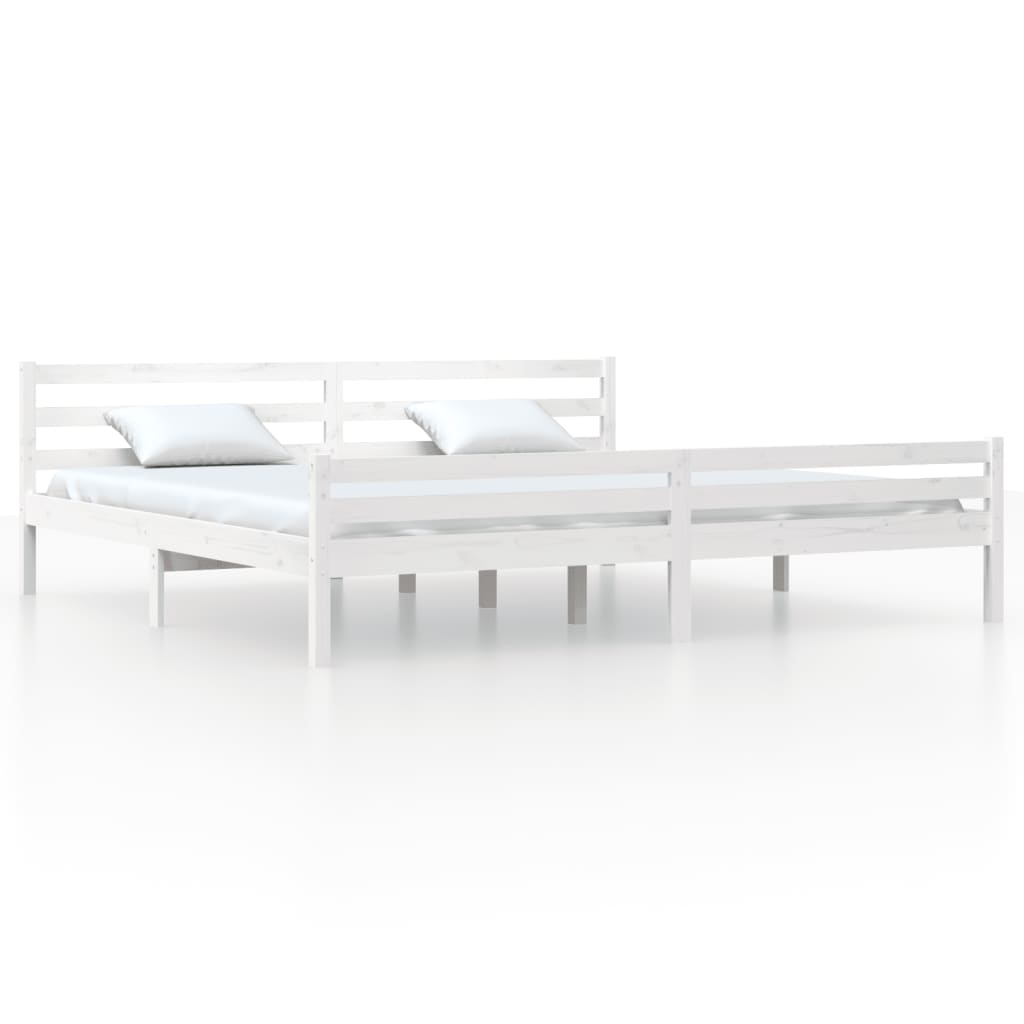 Super King Solid Wood Bed Frame 180x200cm - White Finish