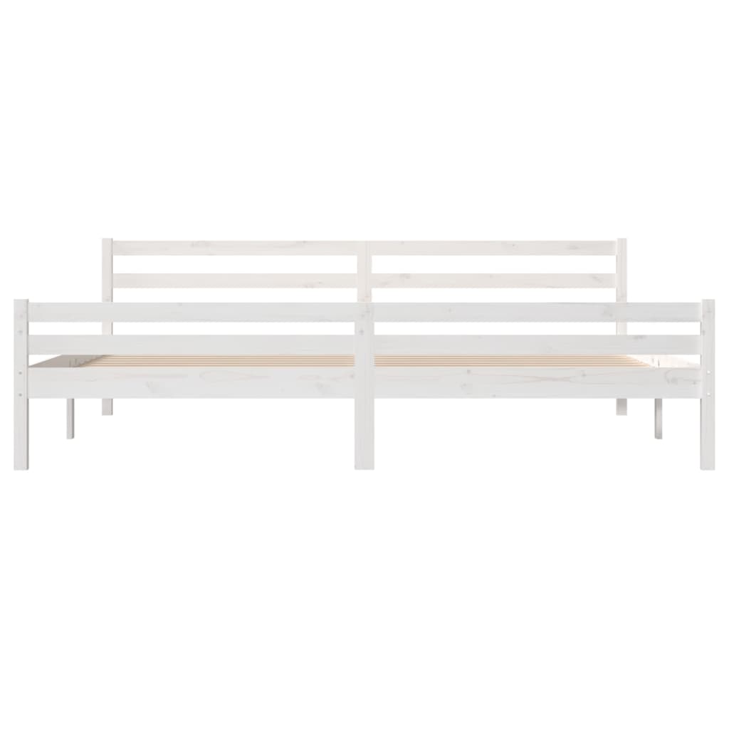 Super King Solid Wood Bed Frame 180x200cm - White Finish
