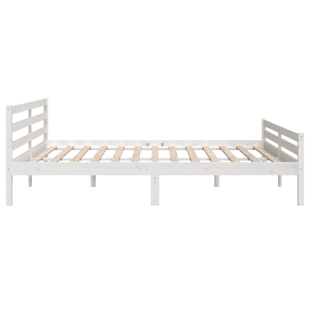 Super King Solid Wood Bed Frame 180x200cm - White Finish