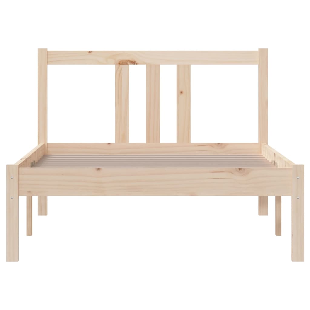 Solid Wood Single Bed Frame 90x190 cm - Natural Finish
