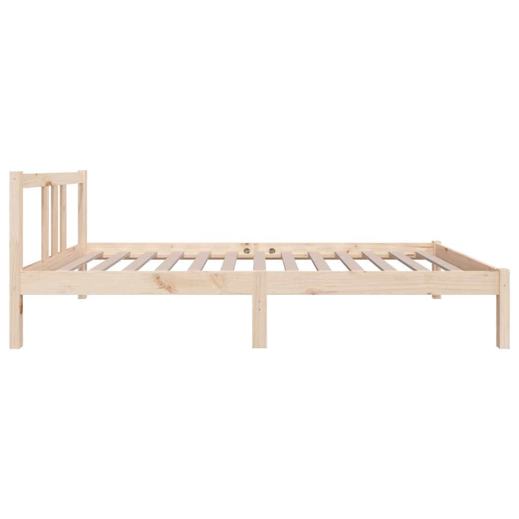 Solid Wood Single Bed Frame 90x190 cm - Natural Finish