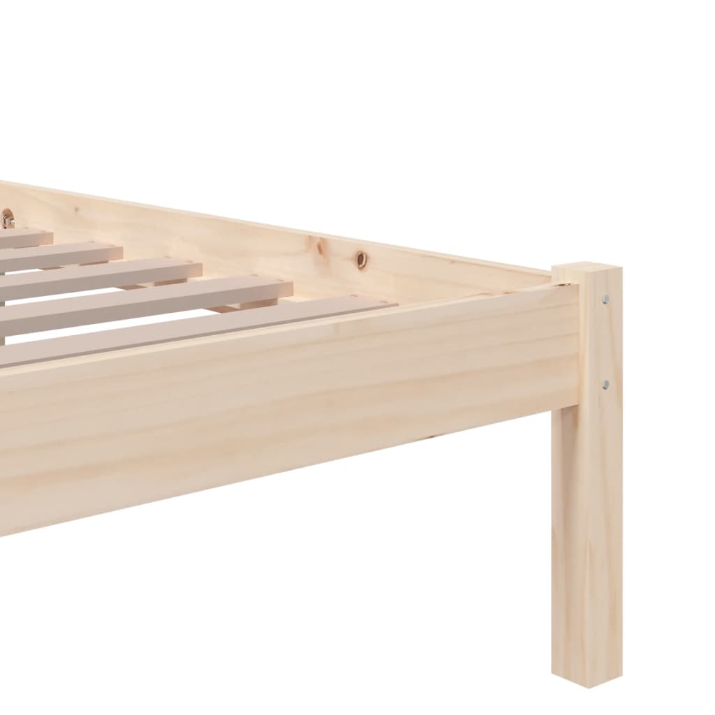 Solid Wood Single Bed Frame 90x190 cm - Natural Finish