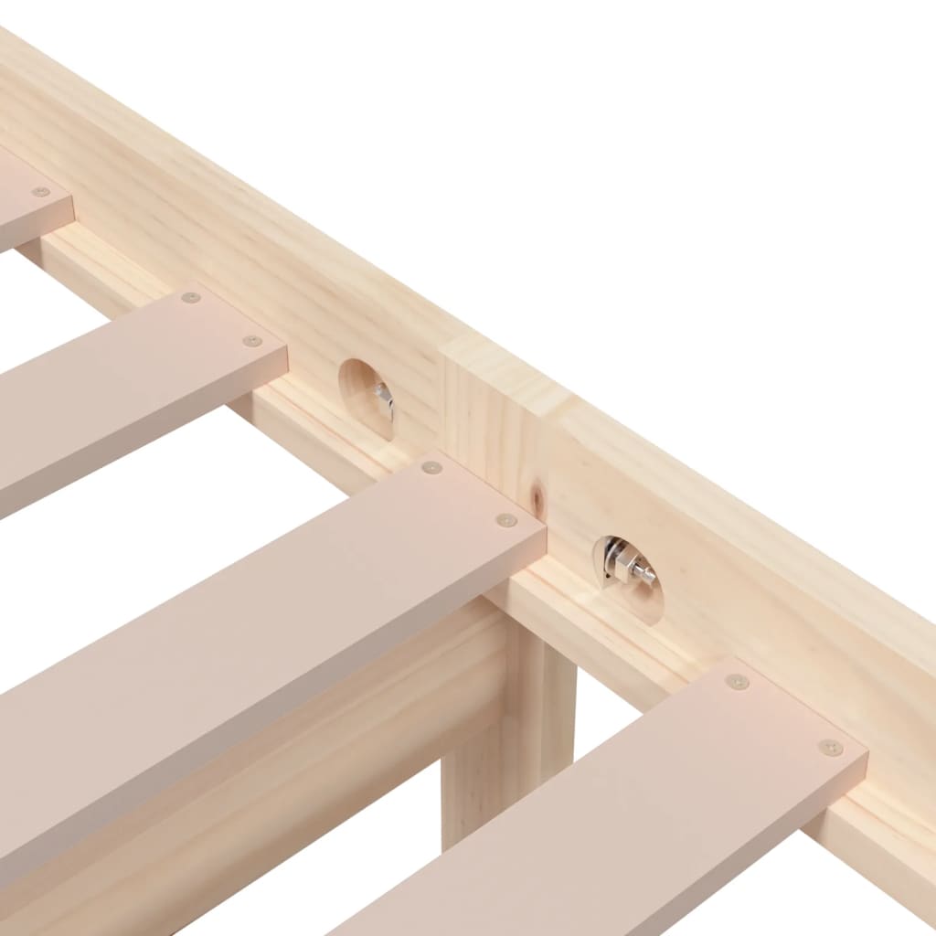 Solid Wood Single Bed Frame 90x190 cm - Natural Finish