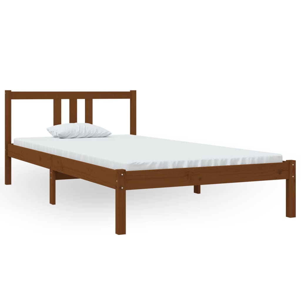 Honey Brown Solid Wood Bed Frame 100x200 cm - No Mattress Included