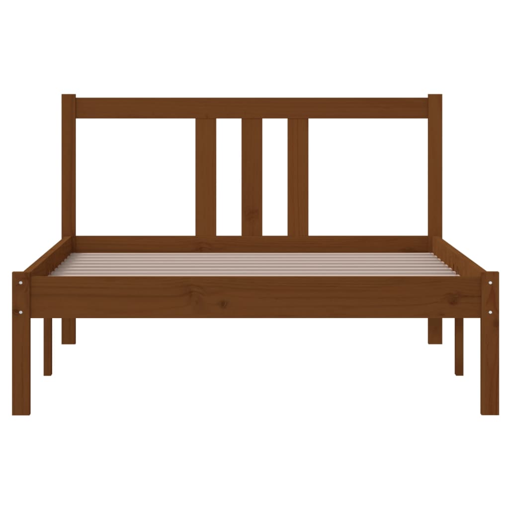 Honey Brown Solid Wood Bed Frame 100x200 cm - No Mattress Included