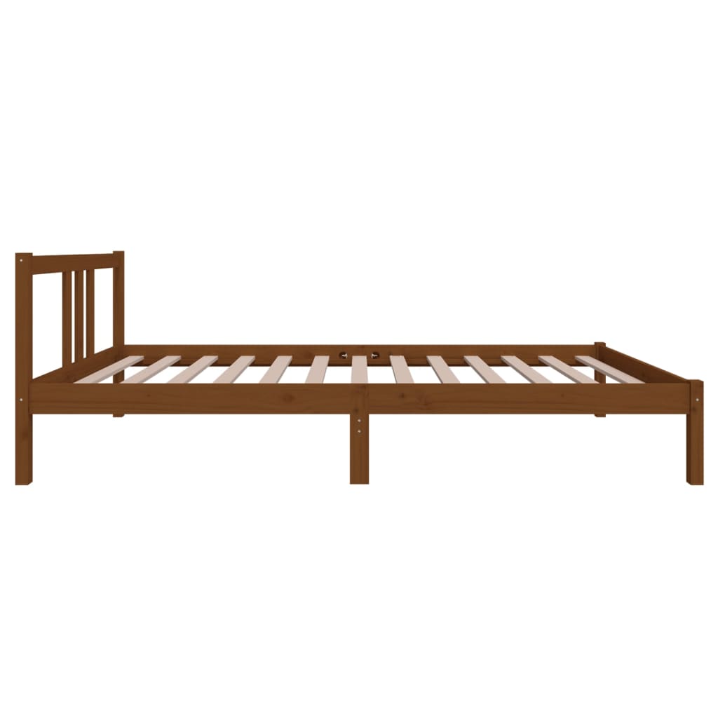 Honey Brown Solid Wood Bed Frame 100x200 cm - No Mattress Included
