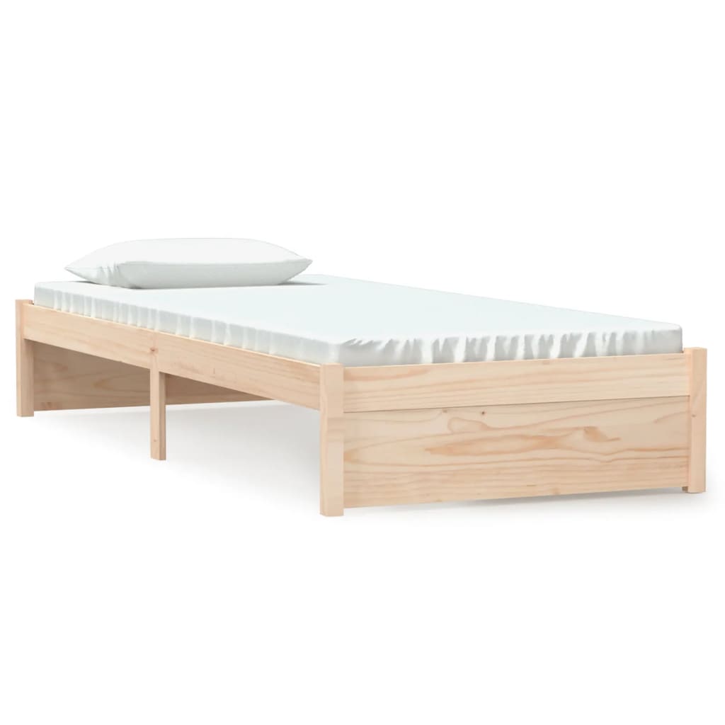 Solid Wood Small Single Bed Frame 75x190 cm - No Mattress