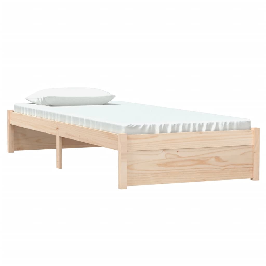 Solid Wood Small Single Bed Frame 75x190 cm - No Mattress
