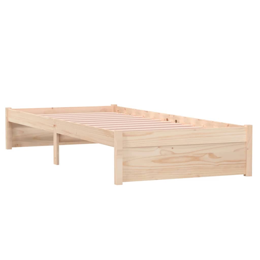 Solid Wood Small Single Bed Frame 75x190 cm - No Mattress