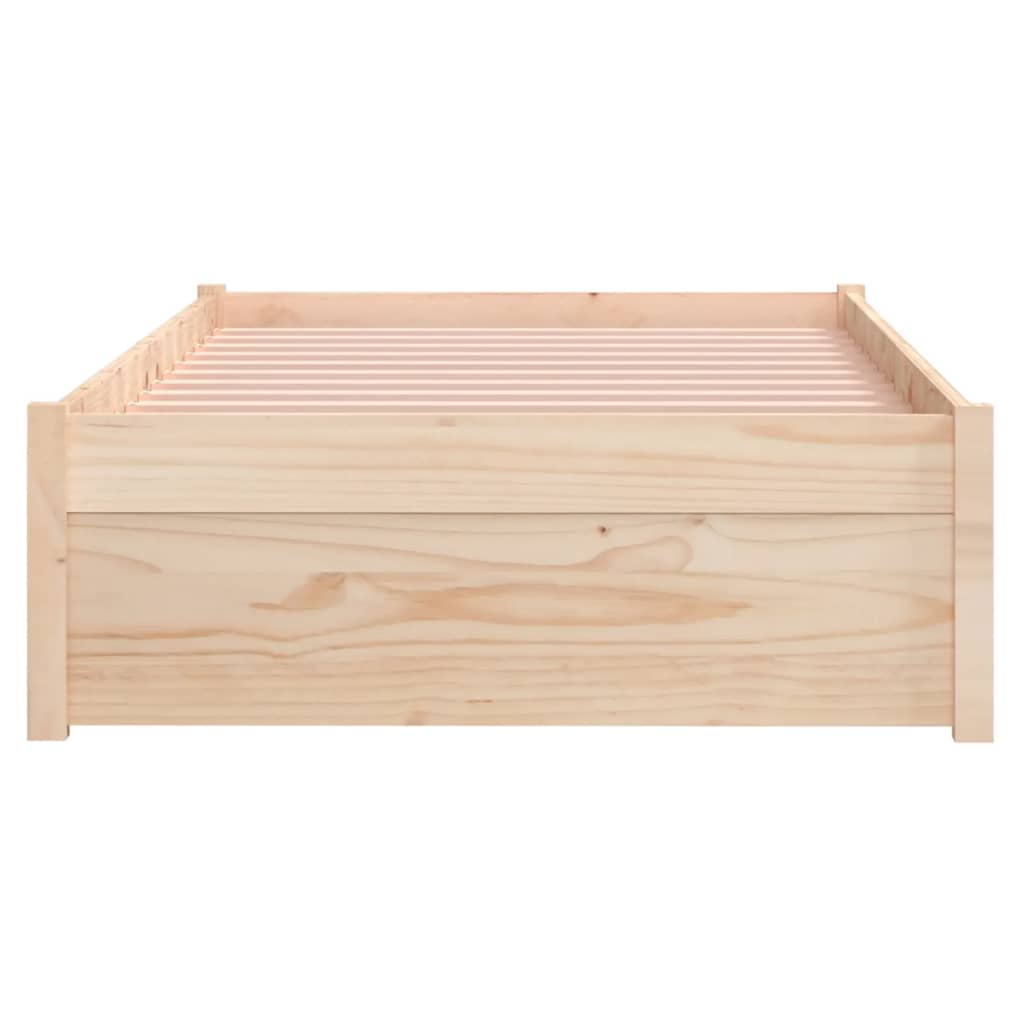 Solid Wood Small Single Bed Frame 75x190 cm - No Mattress