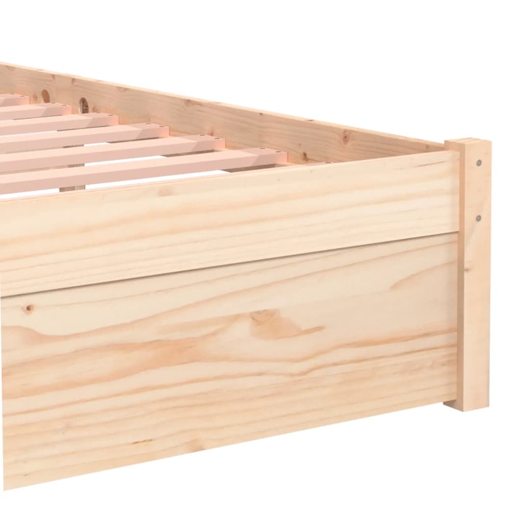 Solid Wood Small Single Bed Frame 75x190 cm - No Mattress