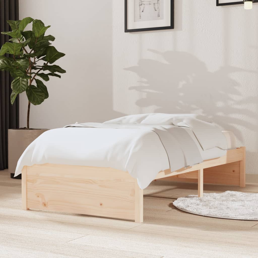 Solid Wood Small Single Bed Frame 75x190 cm - No Mattress